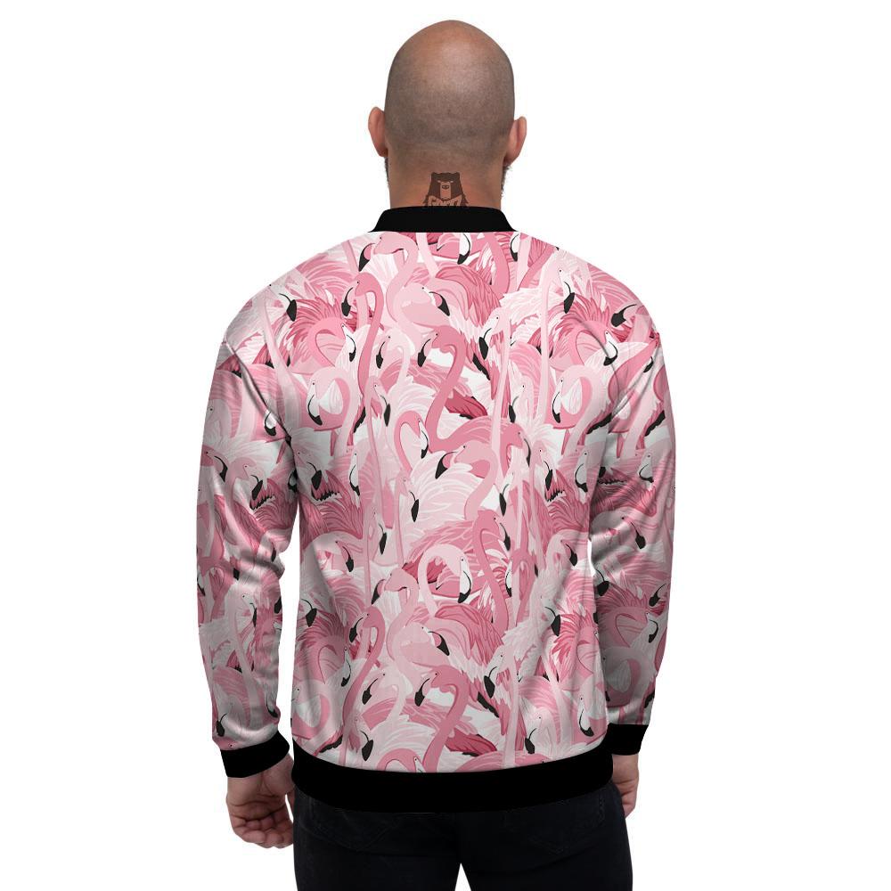Flamingo Pink Print Pattern Men's Bomber Jacket-grizzshop