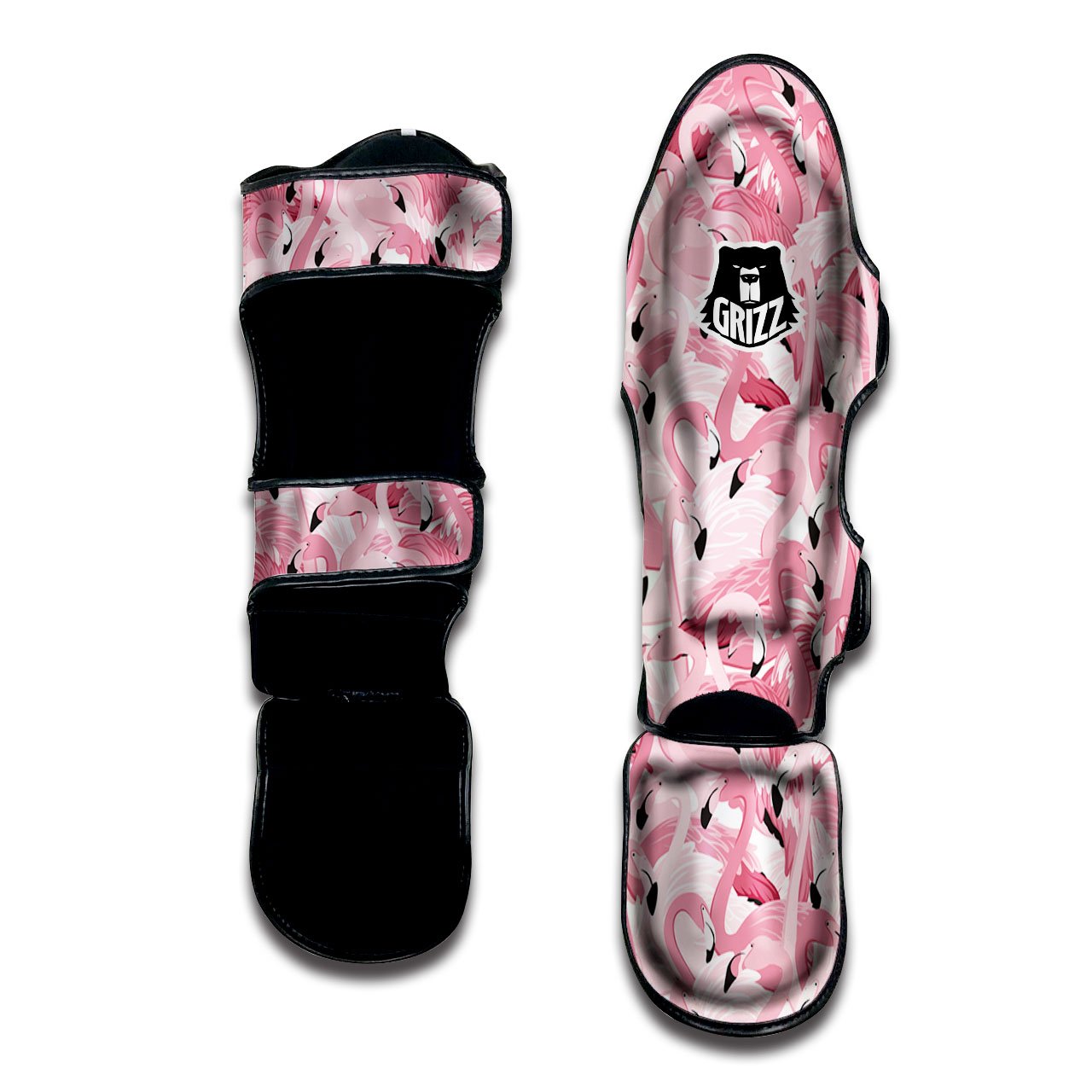 Flamingo Pink Print Pattern Muay Thai Shin Guards-grizzshop