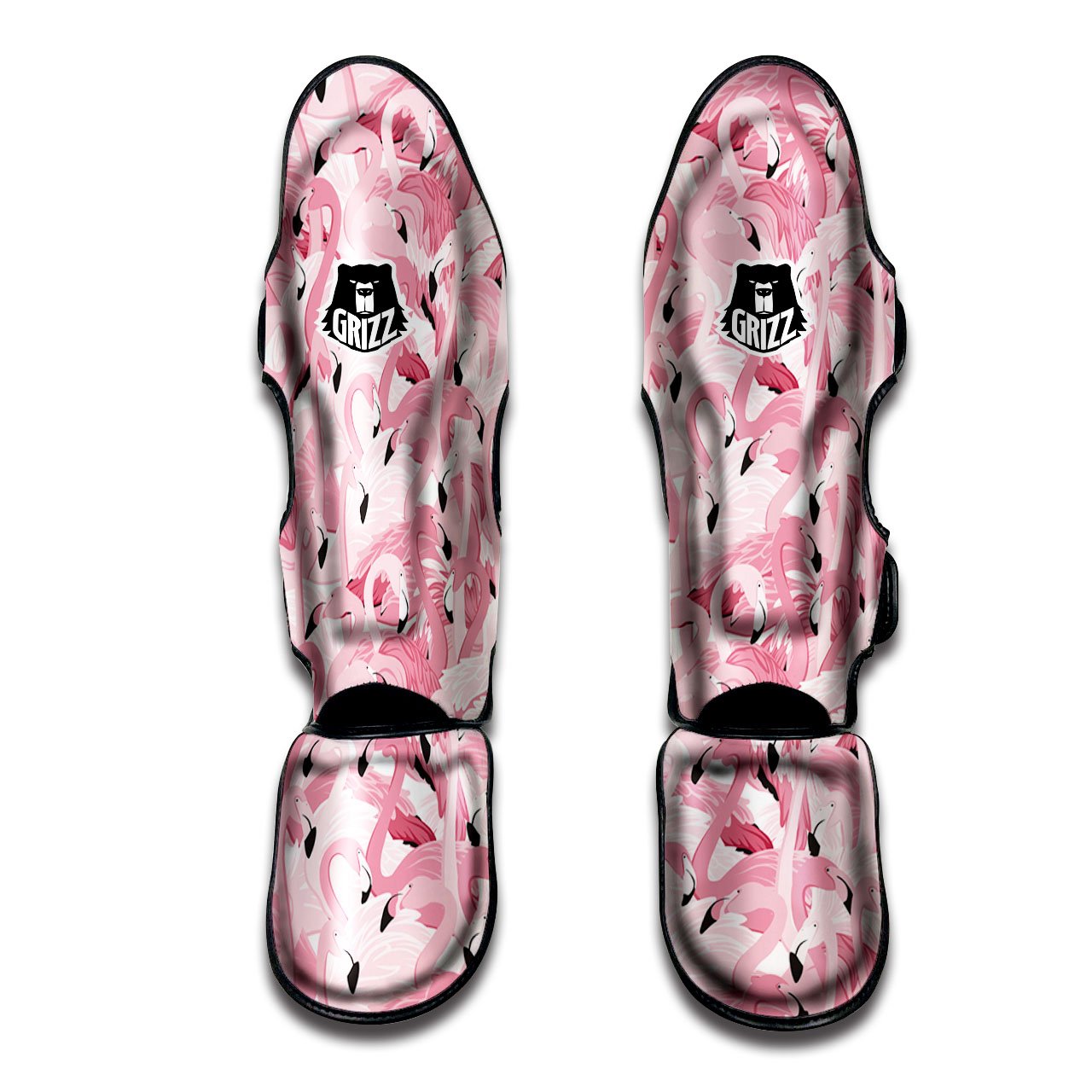 Flamingo Pink Print Pattern Muay Thai Shin Guards-grizzshop