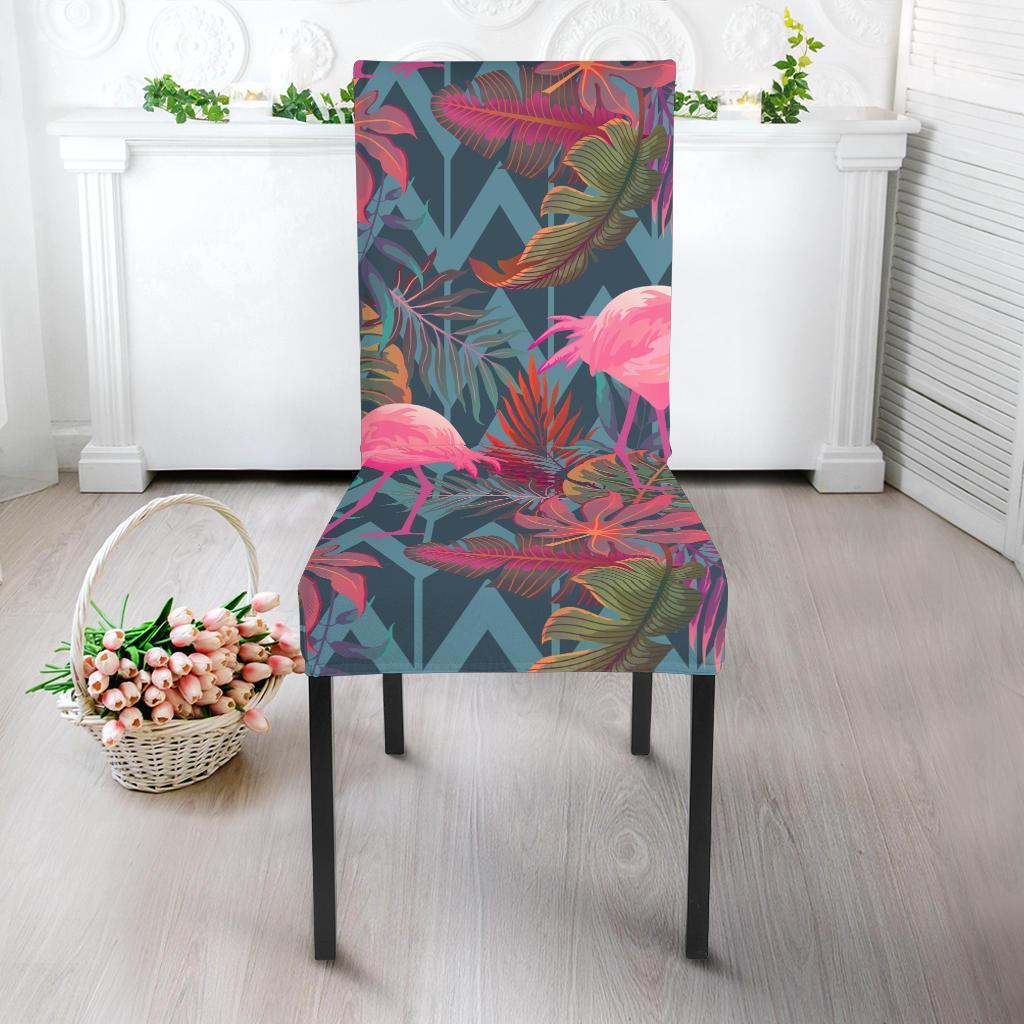 Flamingo Stripe Hawaiian Tropical Pattern Print Chair Cover-grizzshop