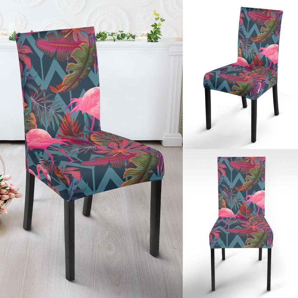 Flamingo Stripe Hawaiian Tropical Pattern Print Chair Cover-grizzshop