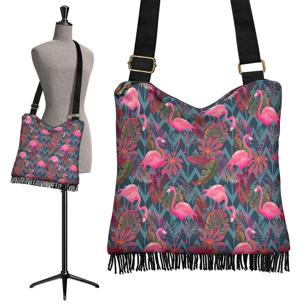 Flamingo Stripe Hawaiian Tropical Pattern Print Crossbody Bags-grizzshop