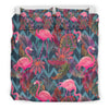 Flamingo Stripe Hawaiian Tropical Pattern Print Duvet Cover Bedding Set-grizzshop
