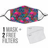 Flamingo Stripe Hawaiian Tropical Pattern Print Face Mask-grizzshop