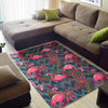 Flamingo Stripe Hawaiian Tropical Pattern Print Floor Mat-grizzshop