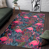 Flamingo Stripe Hawaiian Tropical Pattern Print Floor Mat-grizzshop