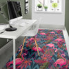 Flamingo Stripe Hawaiian Tropical Pattern Print Floor Mat-grizzshop