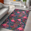 Flamingo Stripe Hawaiian Tropical Pattern Print Floor Mat-grizzshop