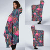 Flamingo Stripe Hawaiian Tropical Pattern Print Hooded Blanket-grizzshop