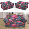 Flamingo Stripe Hawaiian Tropical Pattern Print Loveseat Cover-grizzshop