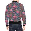 Flamingo Stripe Hawaiian Tropical Pattern Print Men's Bomber Jacket-grizzshop