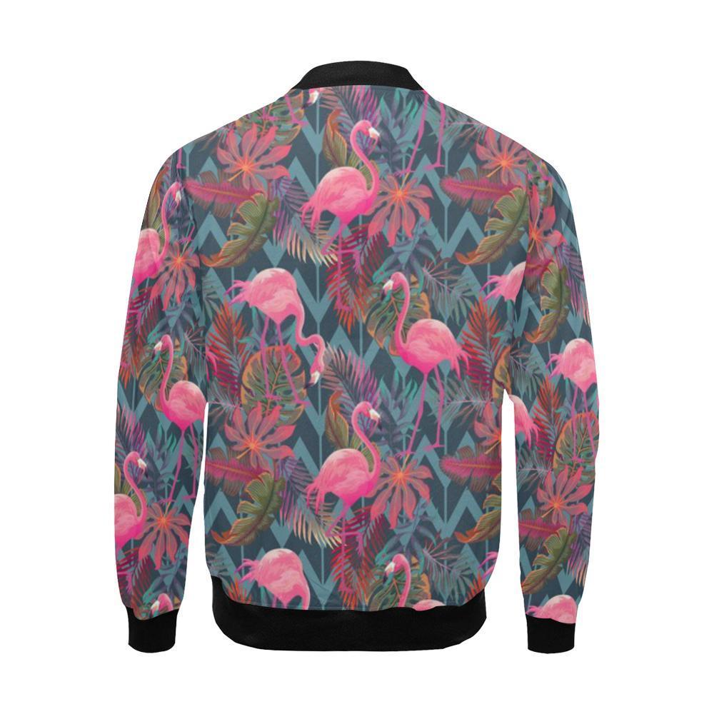 Flamingo Stripe Hawaiian Tropical Pattern Print Men's Bomber Jacket-grizzshop