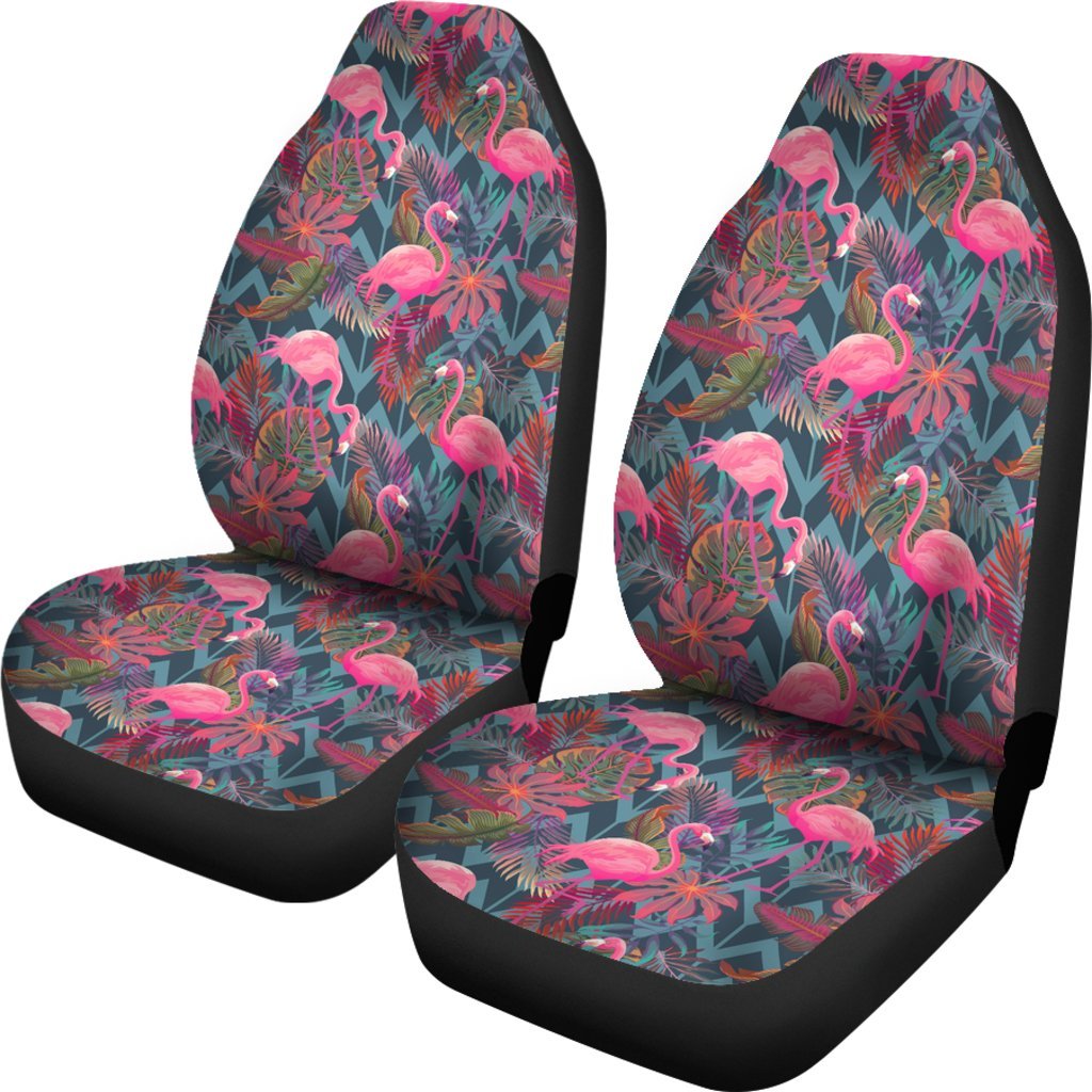 Flamingo Stripe Hawaiian Tropical Pattern Print Universal Fit Car Seat Cover-grizzshop