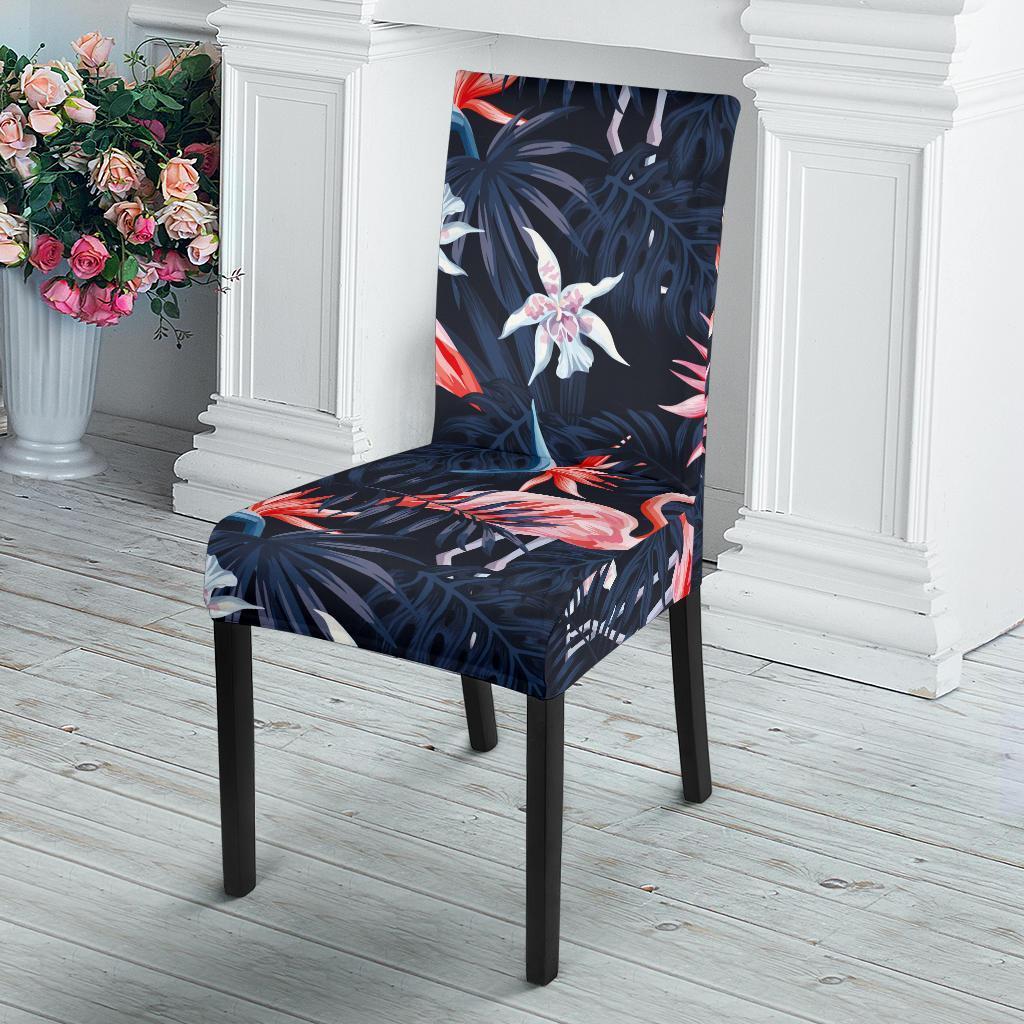 Flamingo Tropical Palm Leaves Hawaiian Floral Pattern Print Chair Cover-grizzshop