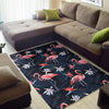 Flamingo Tropical Palm Leaves Hawaiian Floral Pattern Print Floor Mat-grizzshop