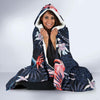 Flamingo Tropical Palm Leaves Hawaiian Floral Pattern Print Hooded Blanket-grizzshop