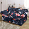 Flamingo Tropical Palm Leaves Hawaiian Floral Pattern Print Loveseat Cover-grizzshop