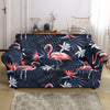 Flamingo Tropical Palm Leaves Hawaiian Floral Pattern Print Loveseat Cover-grizzshop