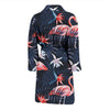 Flamingo Tropical Palm Leaves Hawaiian Floral Pattern Print Men Long Robe-grizzshop