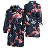 Flamingo Tropical Palm Leaves Hawaiian Floral Pattern Print Men Long Robe-grizzshop