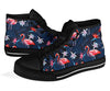 Flamingo Tropical Palm Leaves Hawaiian Floral Pattern Print Men Women's High Top Shoes-grizzshop