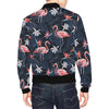 Flamingo Tropical Palm Leaves Hawaiian Floral Pattern Print Men's Bomber Jacket-grizzshop