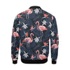 Flamingo Tropical Palm Leaves Hawaiian Floral Pattern Print Men's Bomber Jacket-grizzshop