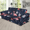 Flamingo Tropical Palm Leaves Hawaiian Floral Pattern Print Sofa Covers-grizzshop