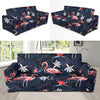 Flamingo Tropical Palm Leaves Hawaiian Floral Pattern Print Sofa Covers-grizzshop