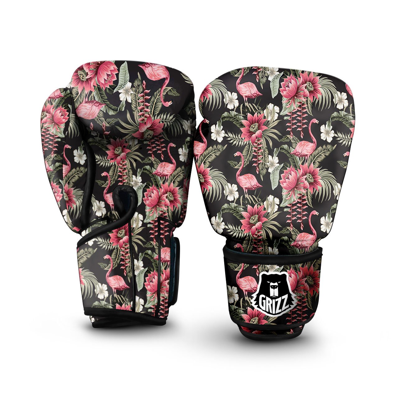 Flamingo Vintage Print Pattern Boxing Gloves-grizzshop