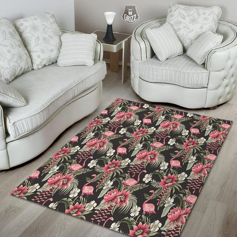 Flamingo Vintage Print Pattern Floor Mat-grizzshop