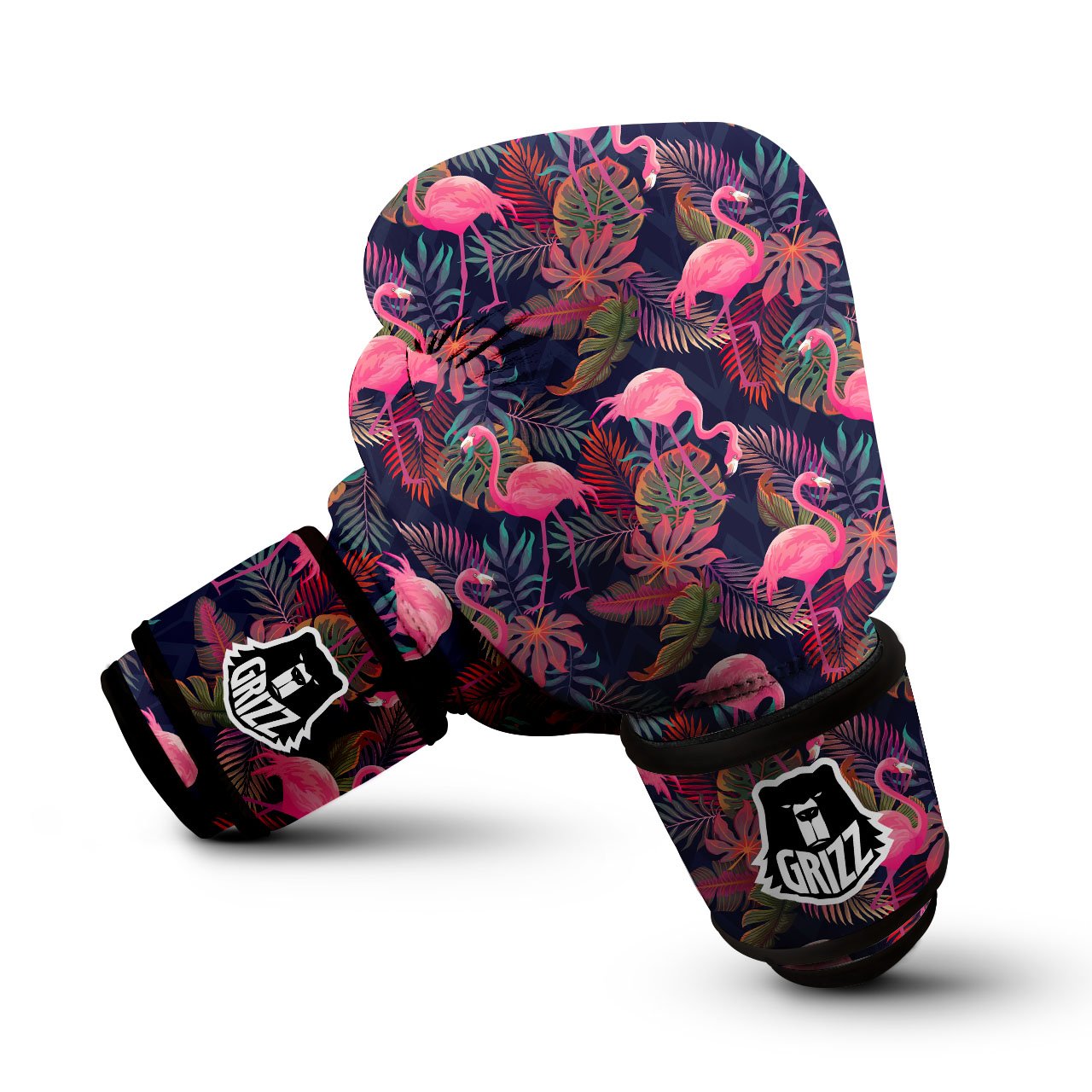 Flamingo Watercolor Print Pattern Boxing Gloves-grizzshop