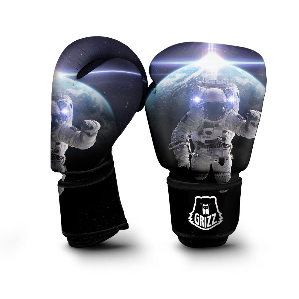 Floating Astronaut In Outer Space Print Boxing Gloves-grizzshop