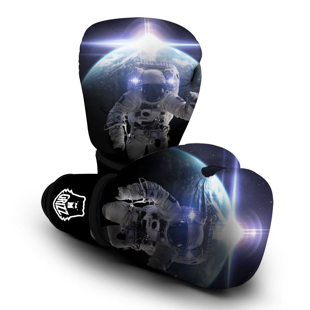 Floating Astronaut In Outer Space Print Boxing Gloves-grizzshop