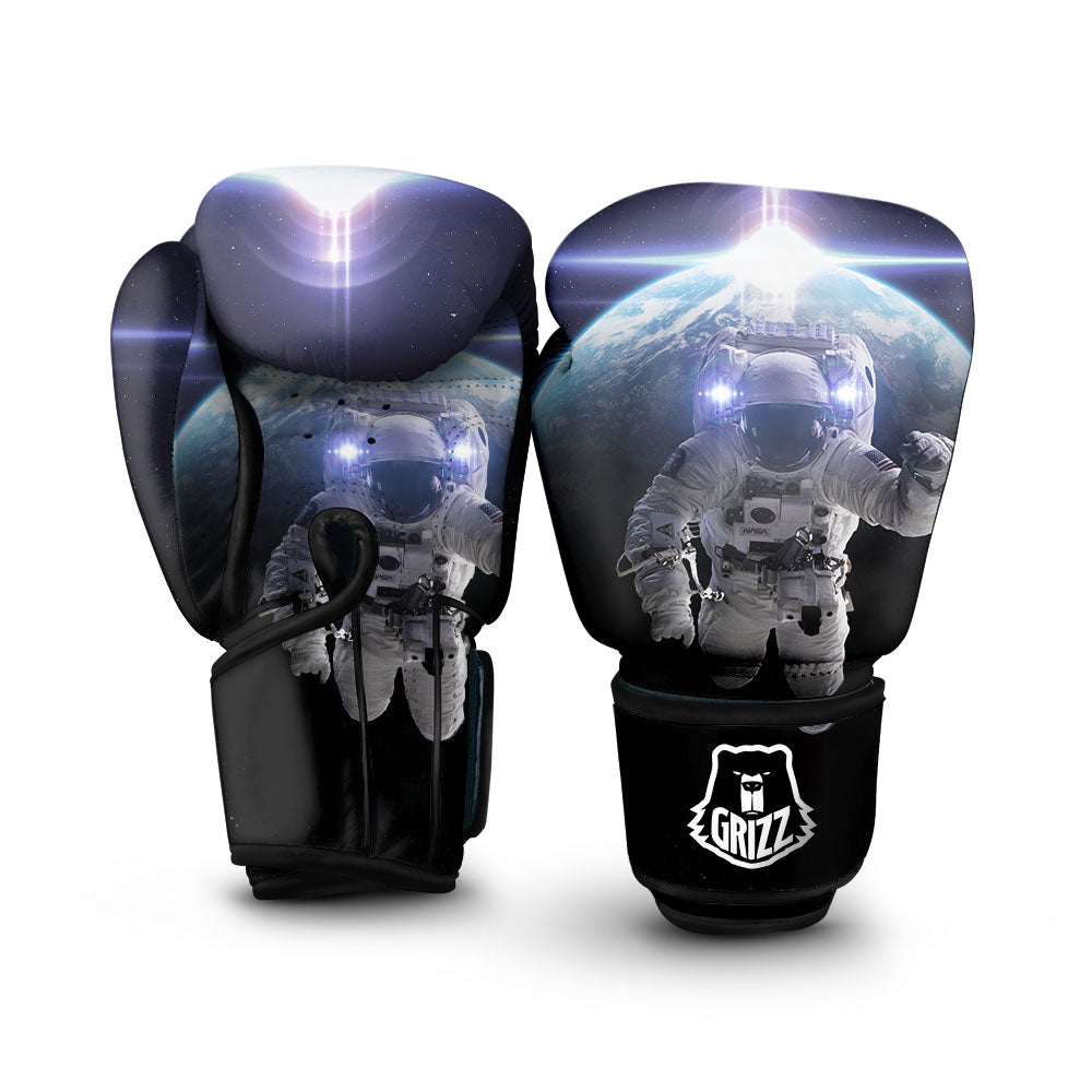 Floating Astronaut In Outer Space Print Boxing Gloves-grizzshop