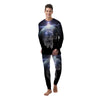 Floating Astronaut In Outer Space Print Men's Pajamas-grizzshop