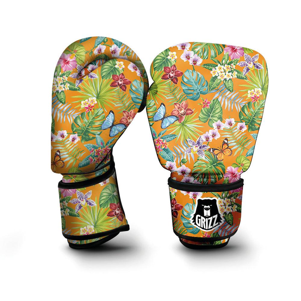 Floral Aloha Hawaii Print Pattern Boxing Gloves-grizzshop