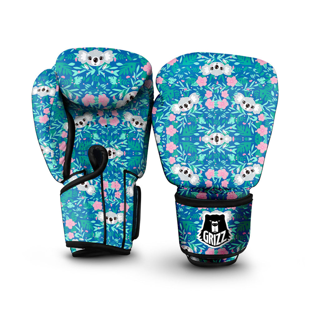 Floral And Baby Koala Print Pattern Boxing Gloves-grizzshop