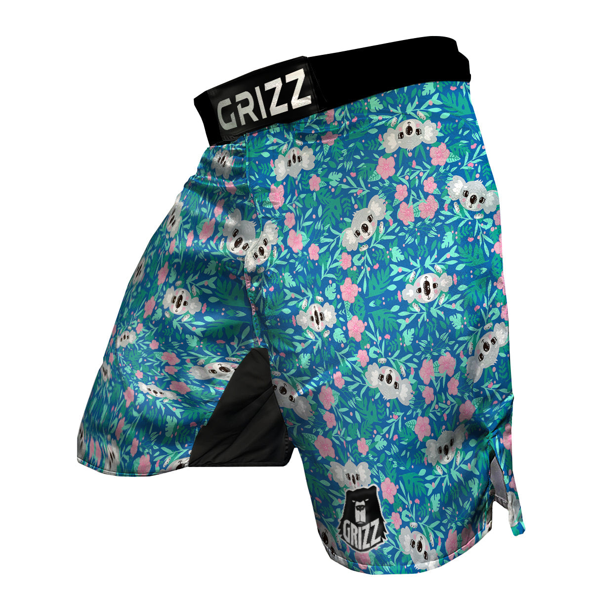 Floral And Baby Koala Print Pattern MMA Shorts-grizzshop