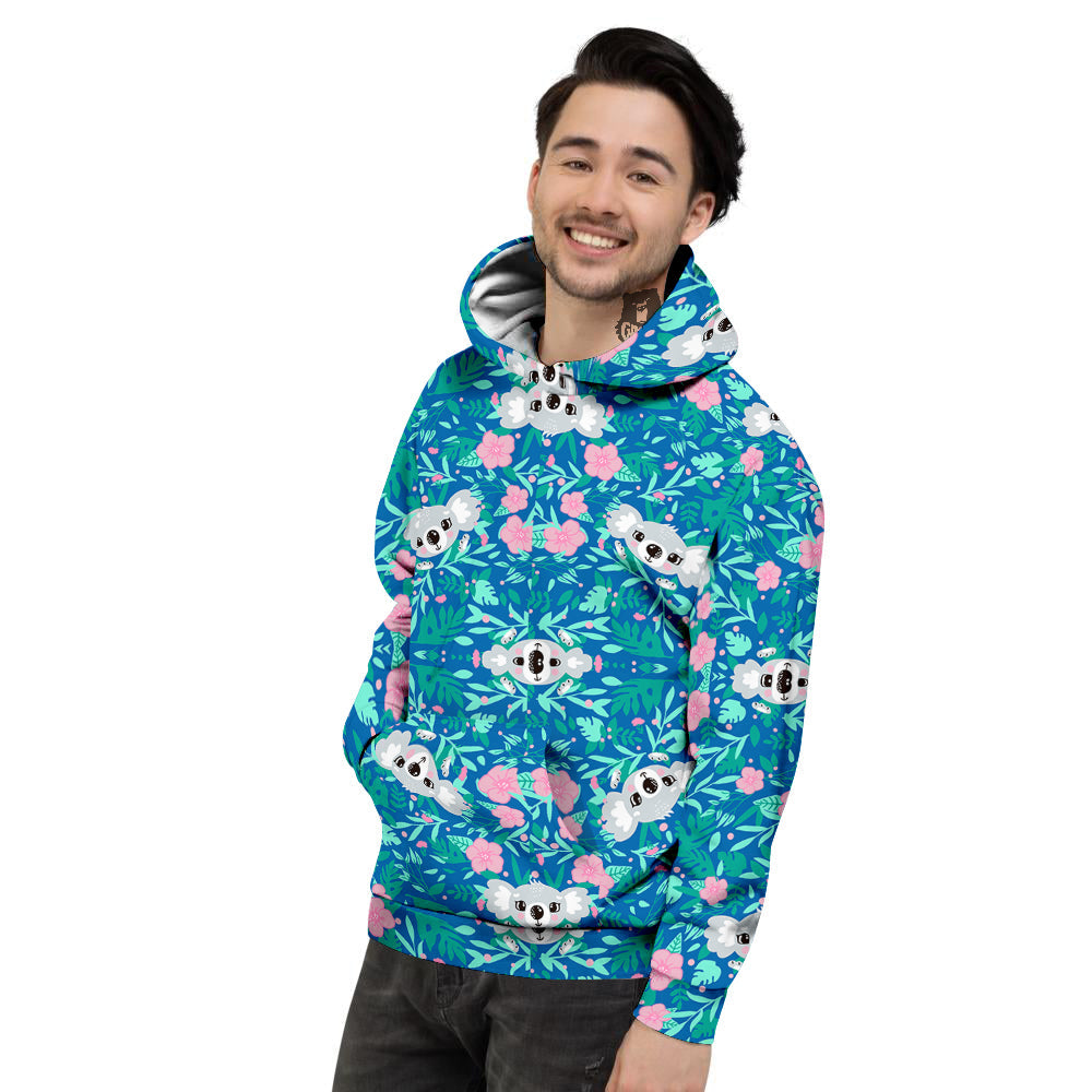 Floral And Baby Koala Print Pattern Men's Hoodie-grizzshop