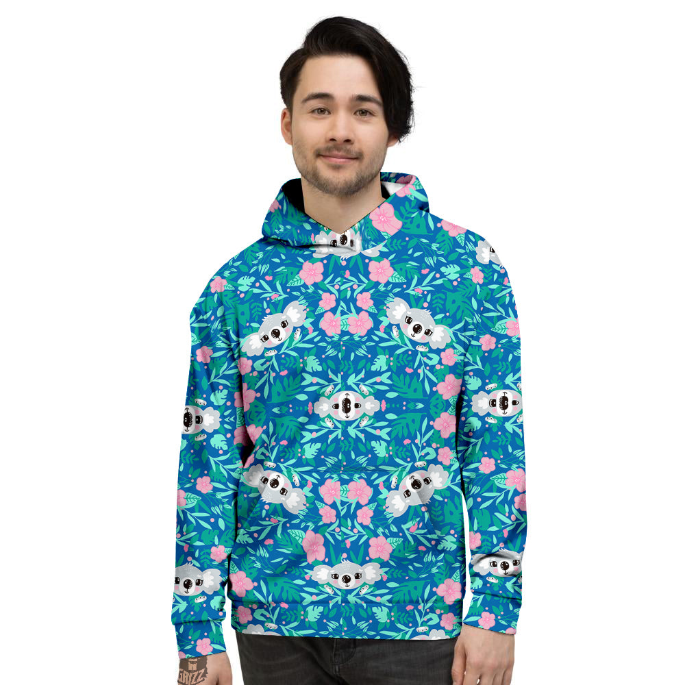 Floral And Baby Koala Print Pattern Men's Hoodie-grizzshop