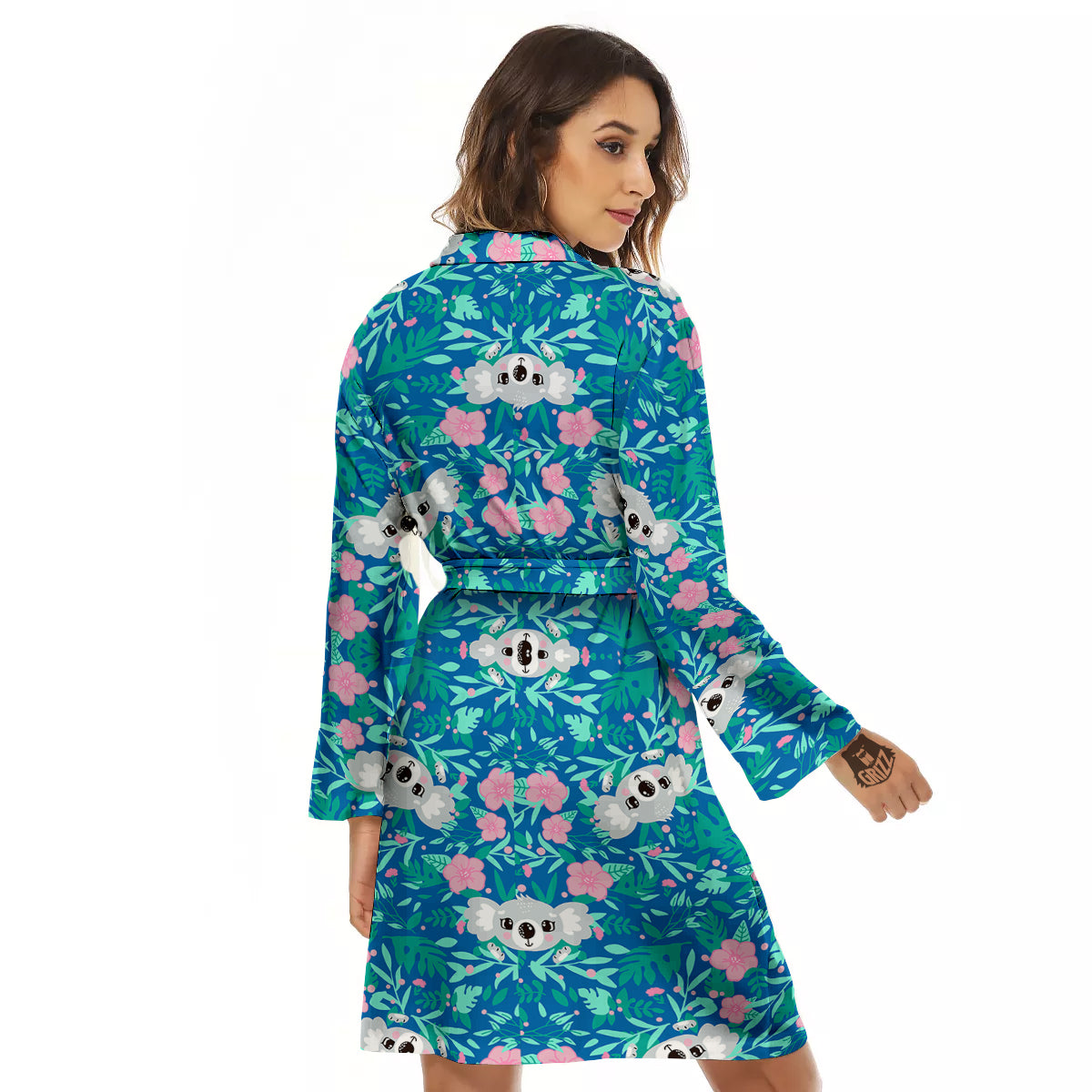 Floral And Baby Koala Print Pattern Women's Robe-grizzshop