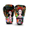 Floral And Frida Kahlo Print Boxing Gloves-grizzshop