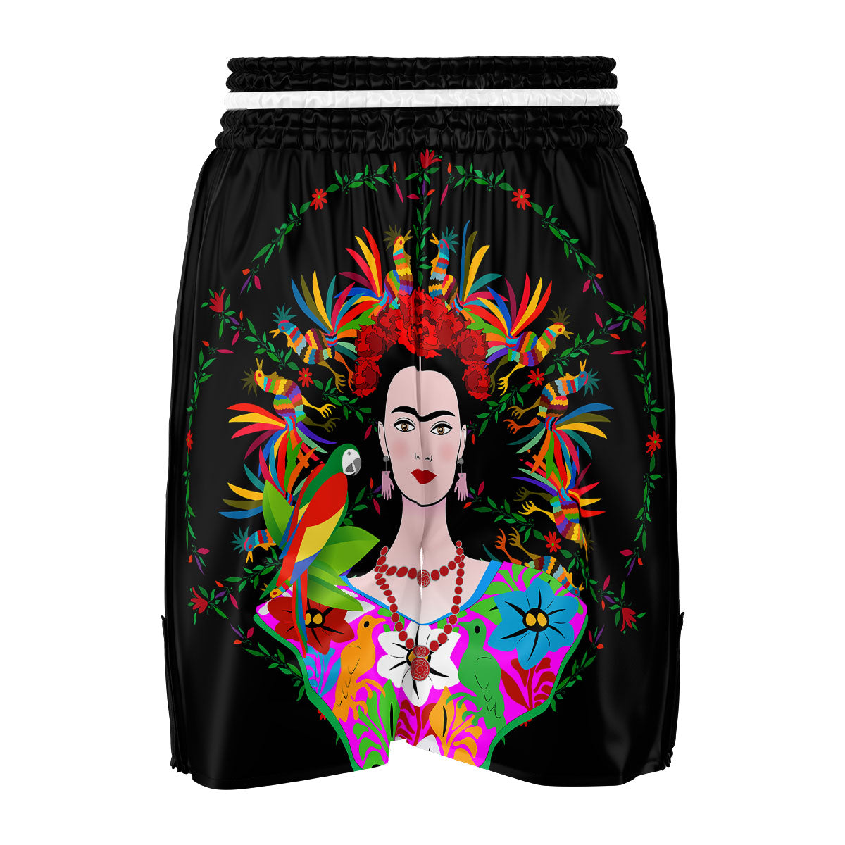 Floral And Frida Kahlo Print Boxing Shorts-grizzshop