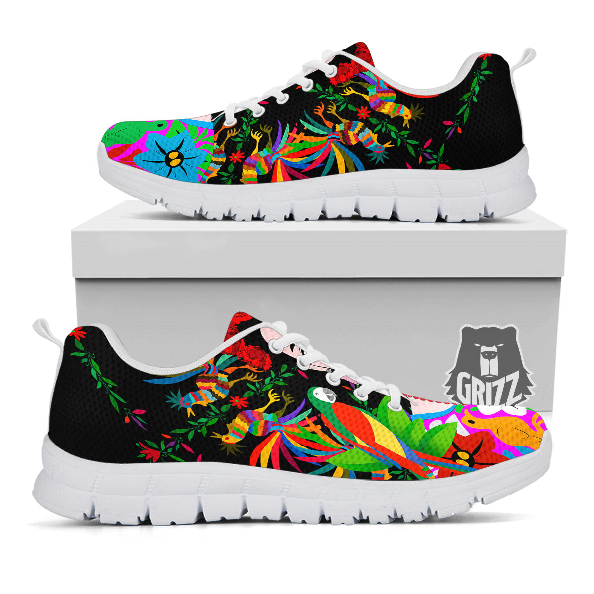 Floral And Frida Kahlo Print White Sneaker-grizzshop