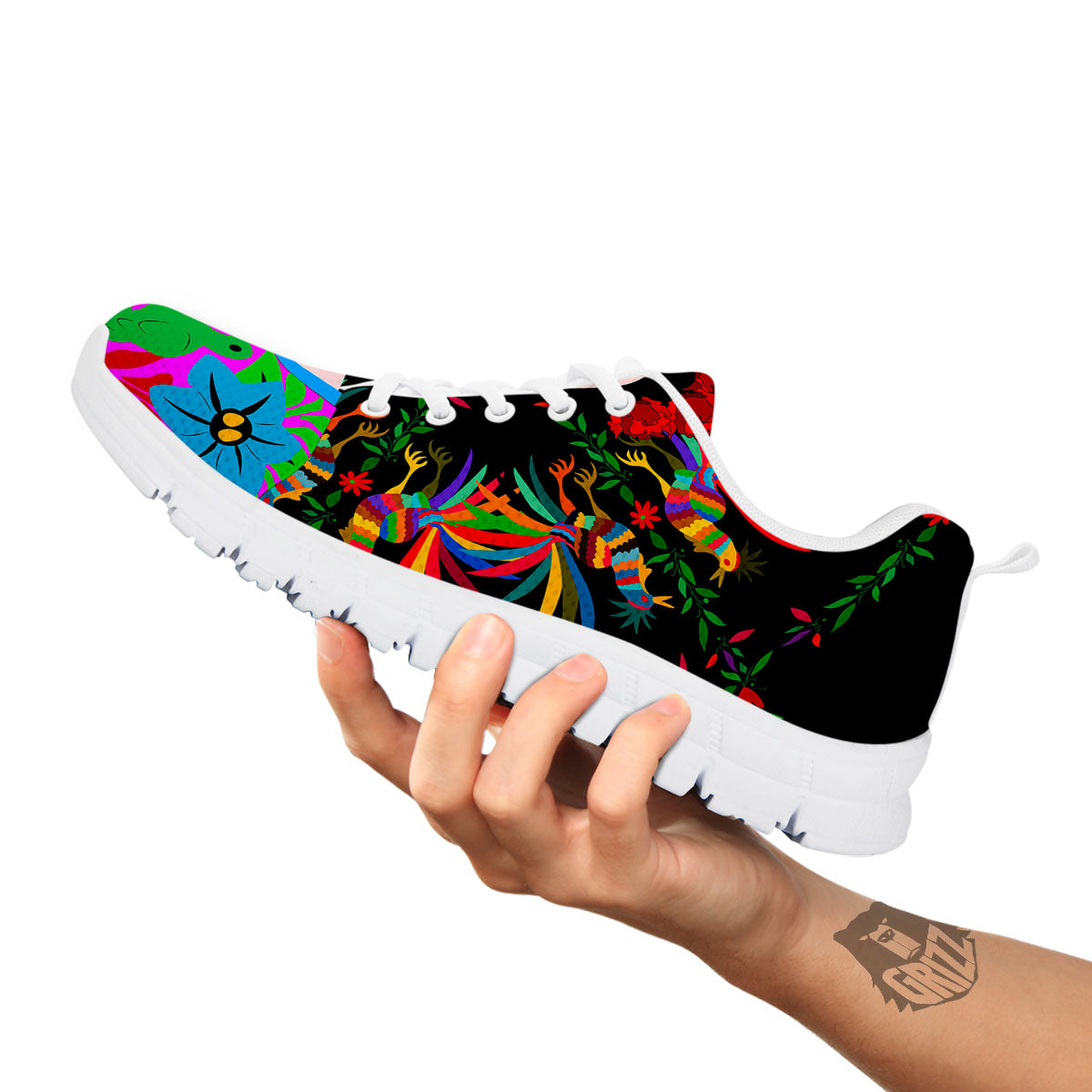 Floral And Frida Kahlo Print White Sneaker-grizzshop