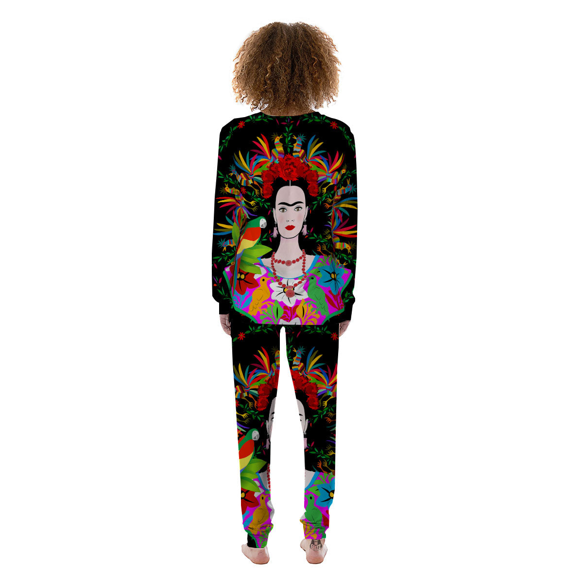 Floral And Frida Kahlo Print Women's Pajamas-grizzshop