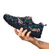 Floral And Raccoon Print Pattern Black Sneaker-grizzshop