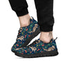 Floral And Raccoon Print Pattern Black Sneaker-grizzshop