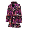 Floral Banana Leaves Elephant Print Women Long Robe-grizzshop